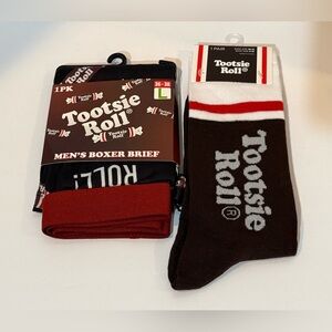 Men’s Tootsie Roll Boxers & Socks Novelty Gift Set BNWT